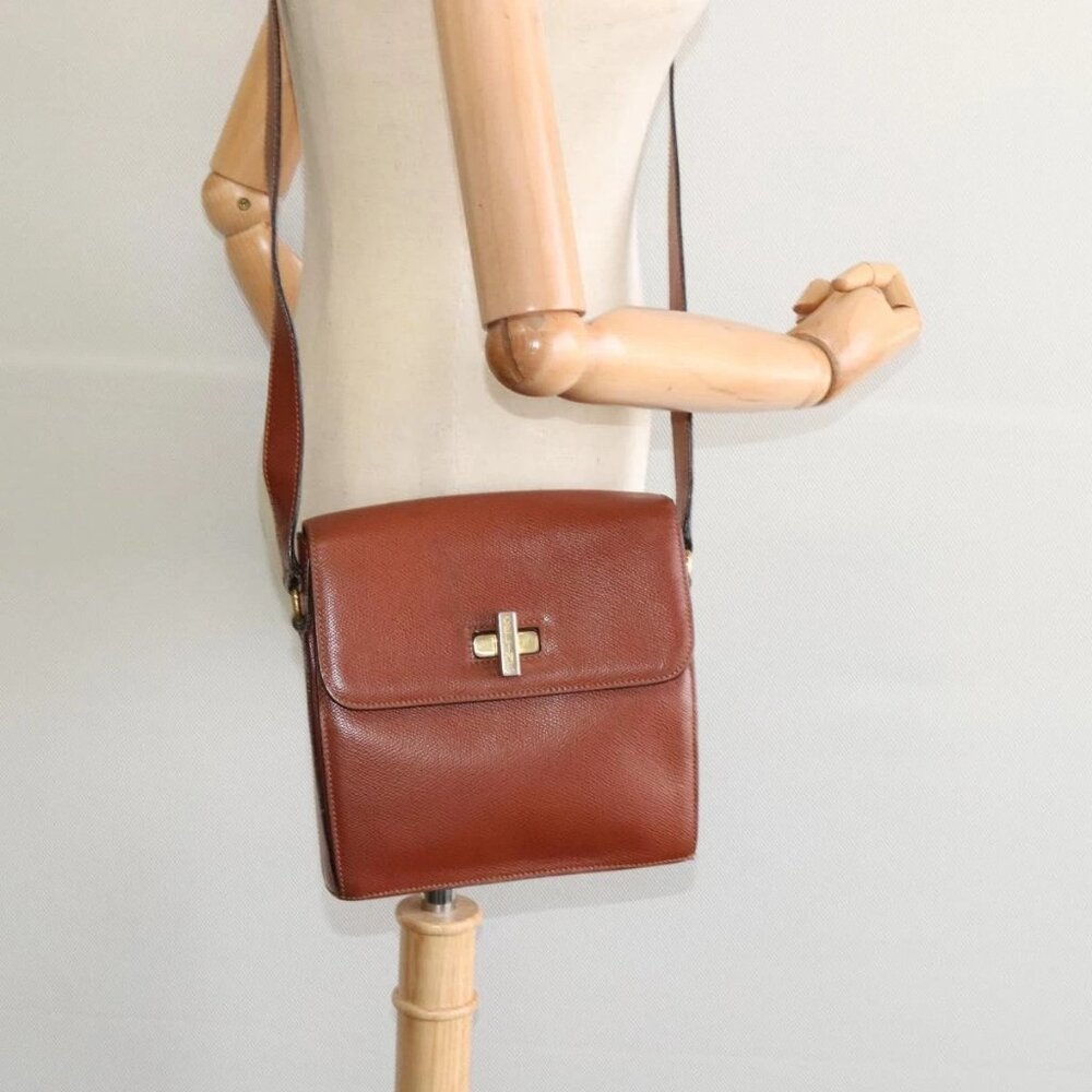 CELINE Shoulder Bag Leather Brown Auth KD516 - Picture 14 of 16
